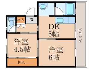 ビレッジハウス小倉南１の物件間取画像